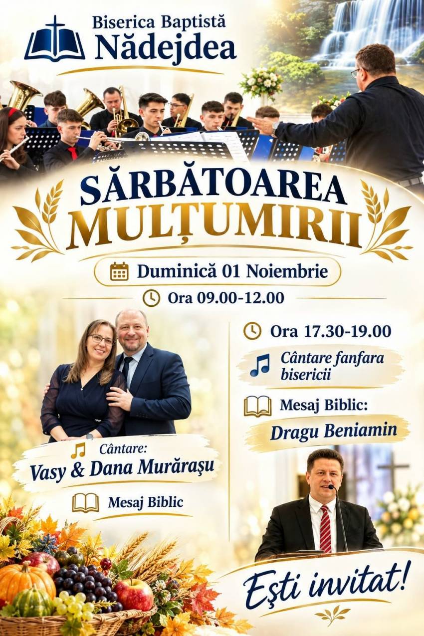 Sărbătoarea Mulțumirii la Biserica Nădejdea Obreja