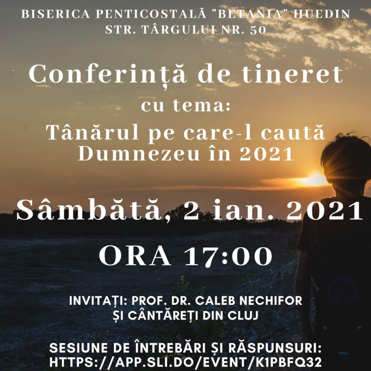 Conferinţă de tineret cu Caleb Nechifor la Biserica Betania Huedin