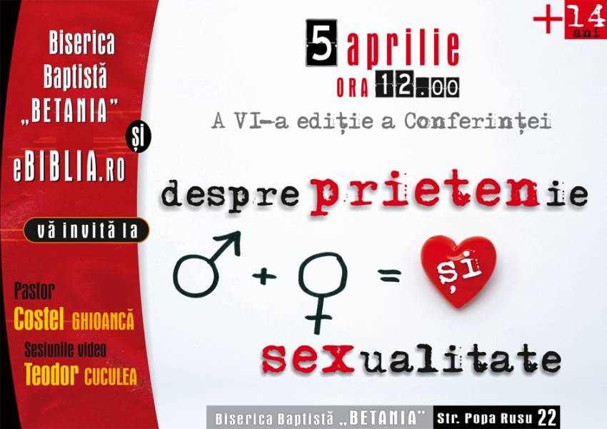 Conferință pentru tineri și adolescenți, ediția a VI-a, „Despre prietenie și sexualitate“, 5 aprilie 2025