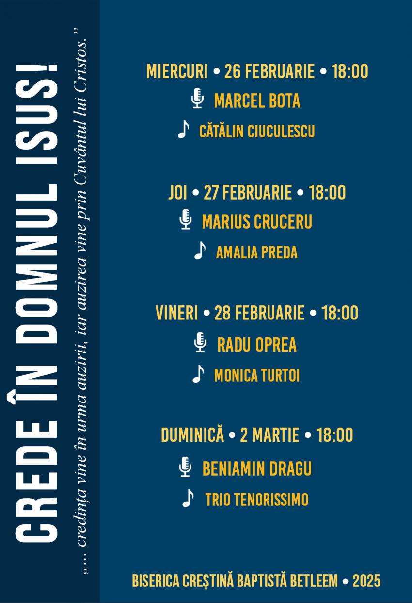 Seri de evanghelizare la Biserica Betleem Haţeg