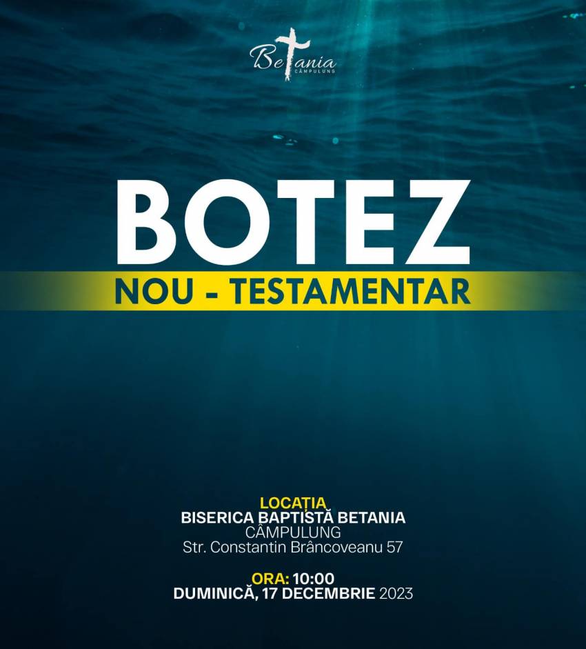 Botez la Biserica Betania Câmpulung