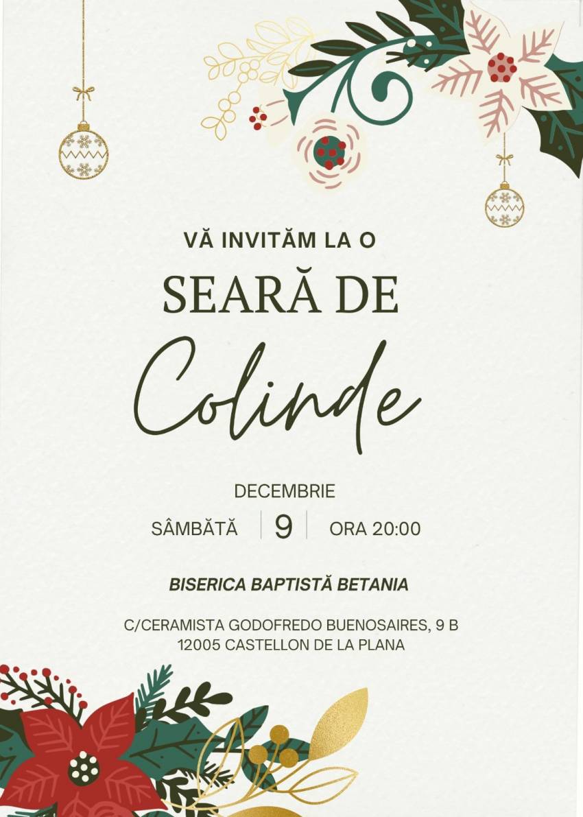 Seară de colinde la Biserica Betania Castellón