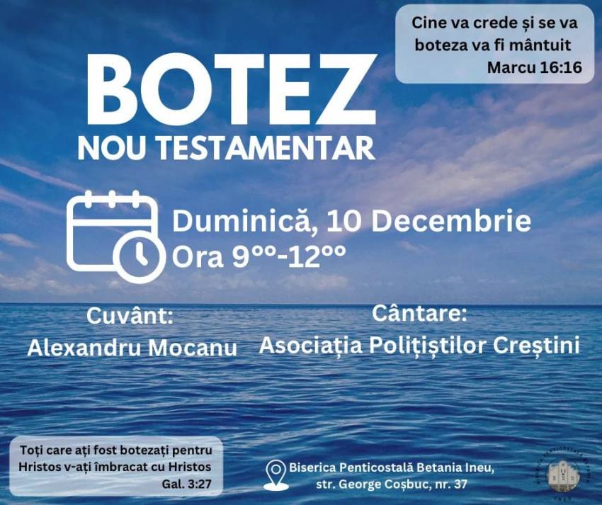 Botez la Biserica Betania Ineu