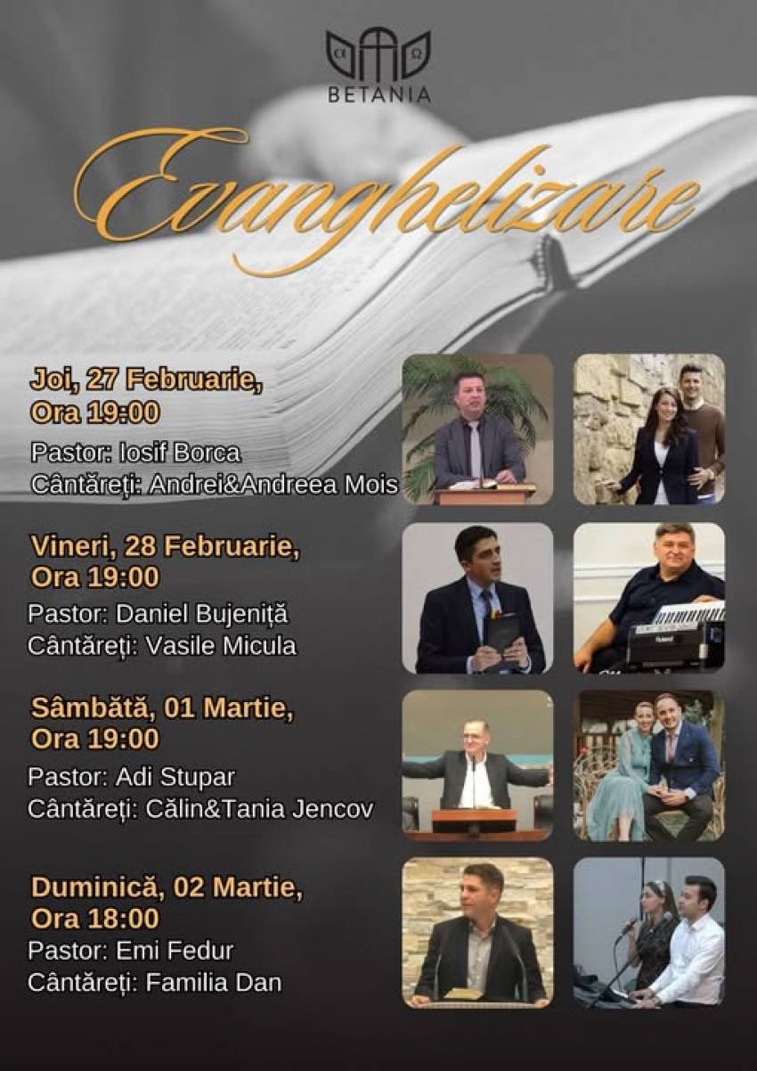 Seri de evanghelizare la Biserica Betania Sebiș