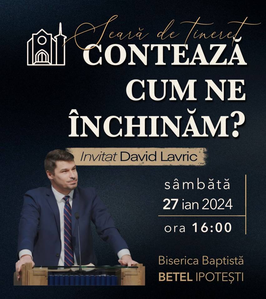 Seară de tineret cu David Lavric la Biserica Betel Ipotești