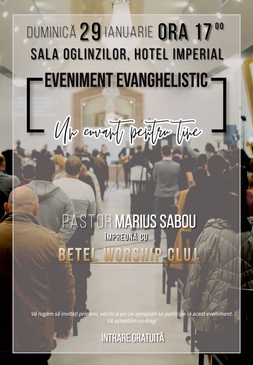 Eveniment evanghelistic cu Marius Sabou & Betel Worship Cluj la Sighișoara