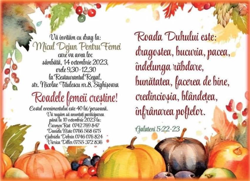 Micul dejun pentru femei la Sighișoara