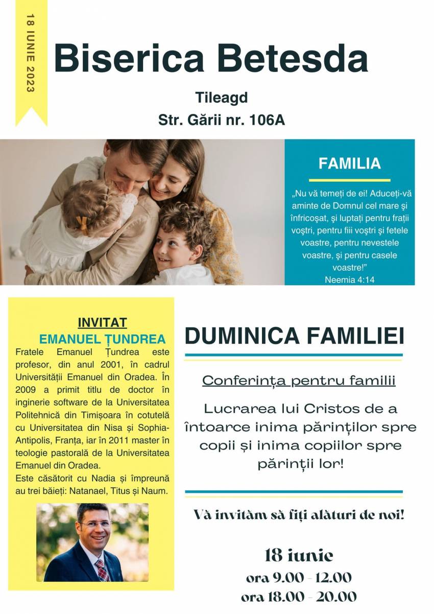 Conferință pentru femei cu Emanuel Ţundrea la Biserica Betesda Tileagd