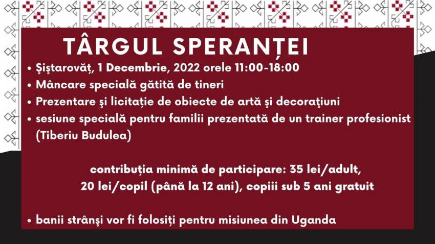 Târgul Speranței la Șiștarovăț