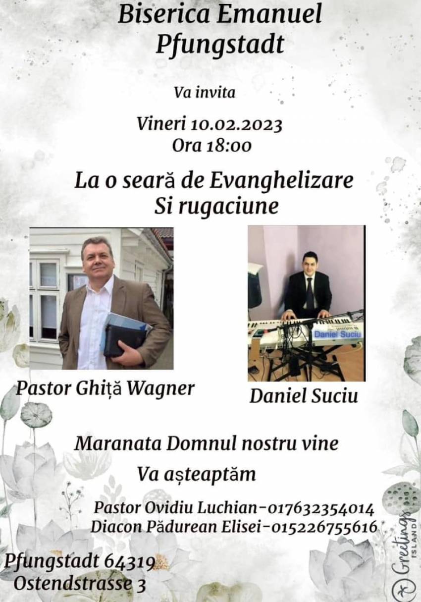 Ghiță Wagner la Biserica Emanuel Pfungstadt