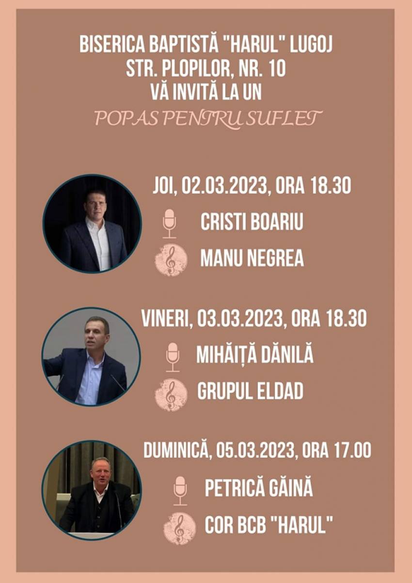 Seri de evanghelizare la Biserica Harul Lugoj