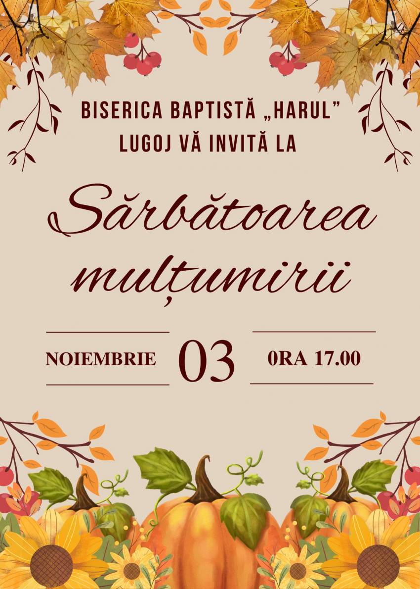 Sărbătoarea Mulțumirii la Biserica Harul Lugoj