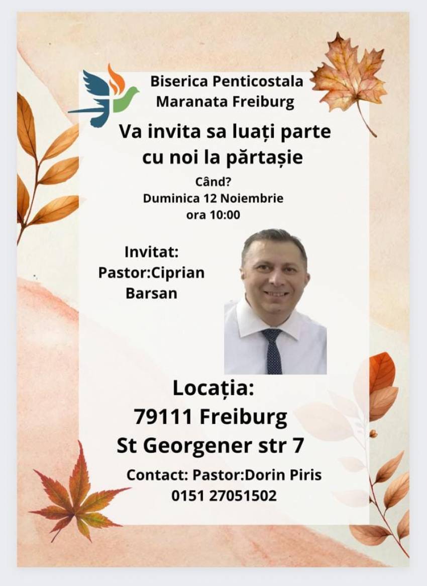 Ciprian Bârsan la Biserica Maranata Freiburg