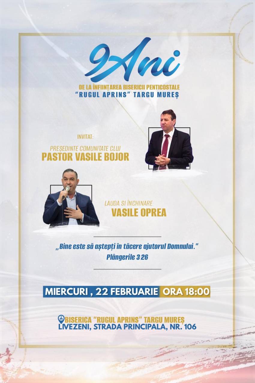 Aniversare 9 ani la Biserica Rugul Aprins Târgu Mureș