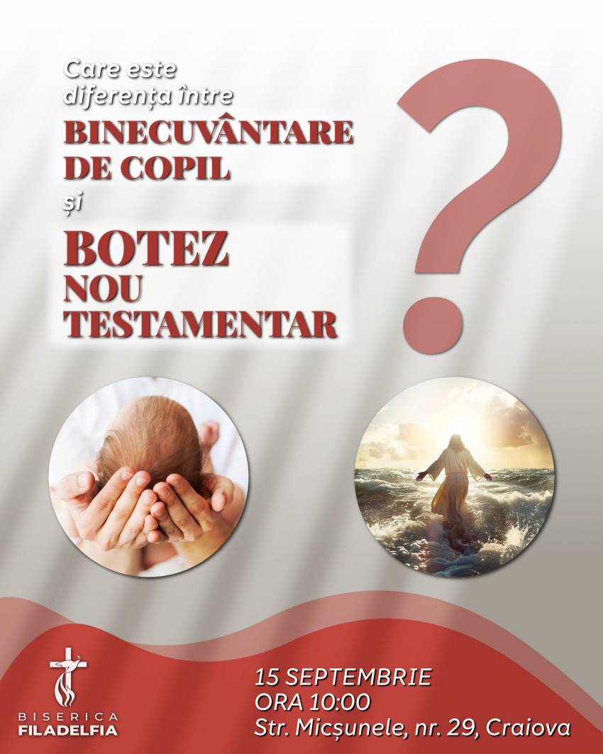 Botez la Biserica Filadelfia Craiova