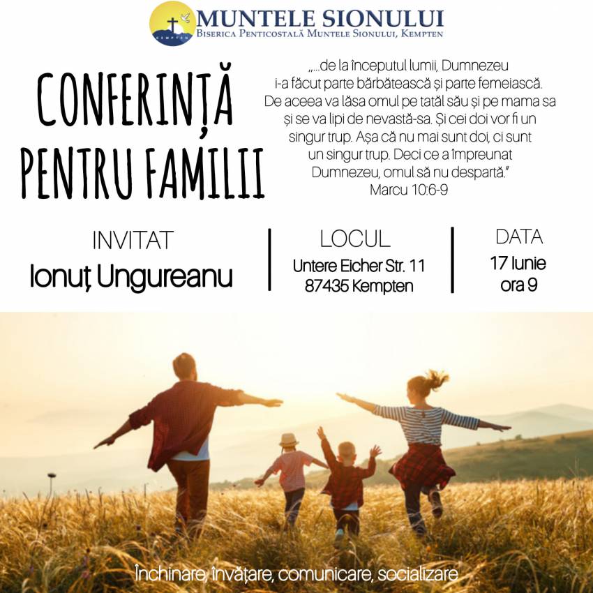 Conferință pentru familii la Biserica Muntele Sionului Kempten
