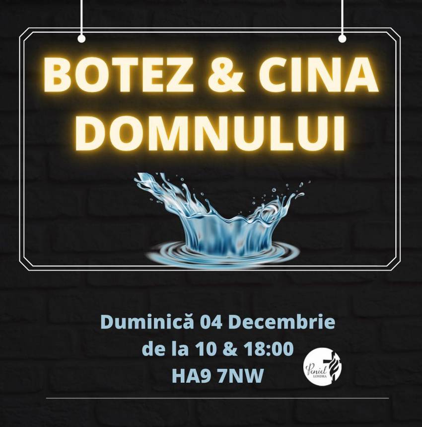 Botez la Biserica Peniel Londra