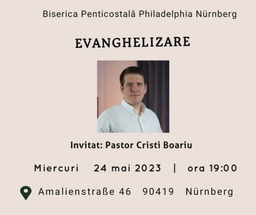 Cristi Boariu la Biserica Philadelphia Nürnberg