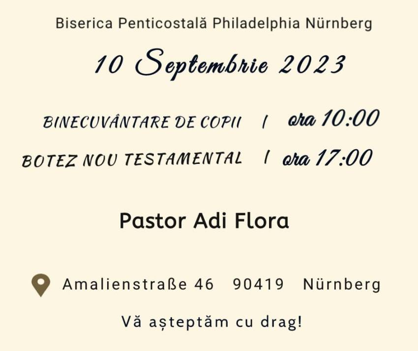 Botez la Biserica Philadelphia Nürnberg