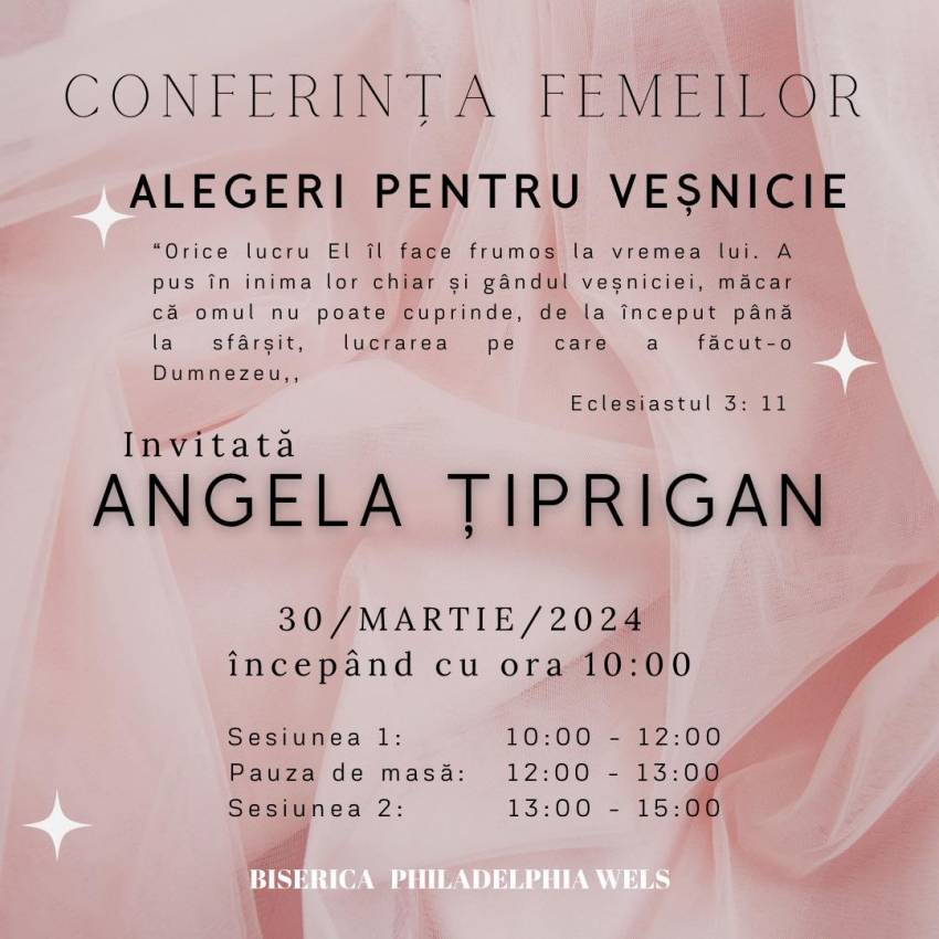 Conferință pentru femei cu Angela Țiprigan la Biserica Philadelphia Wels