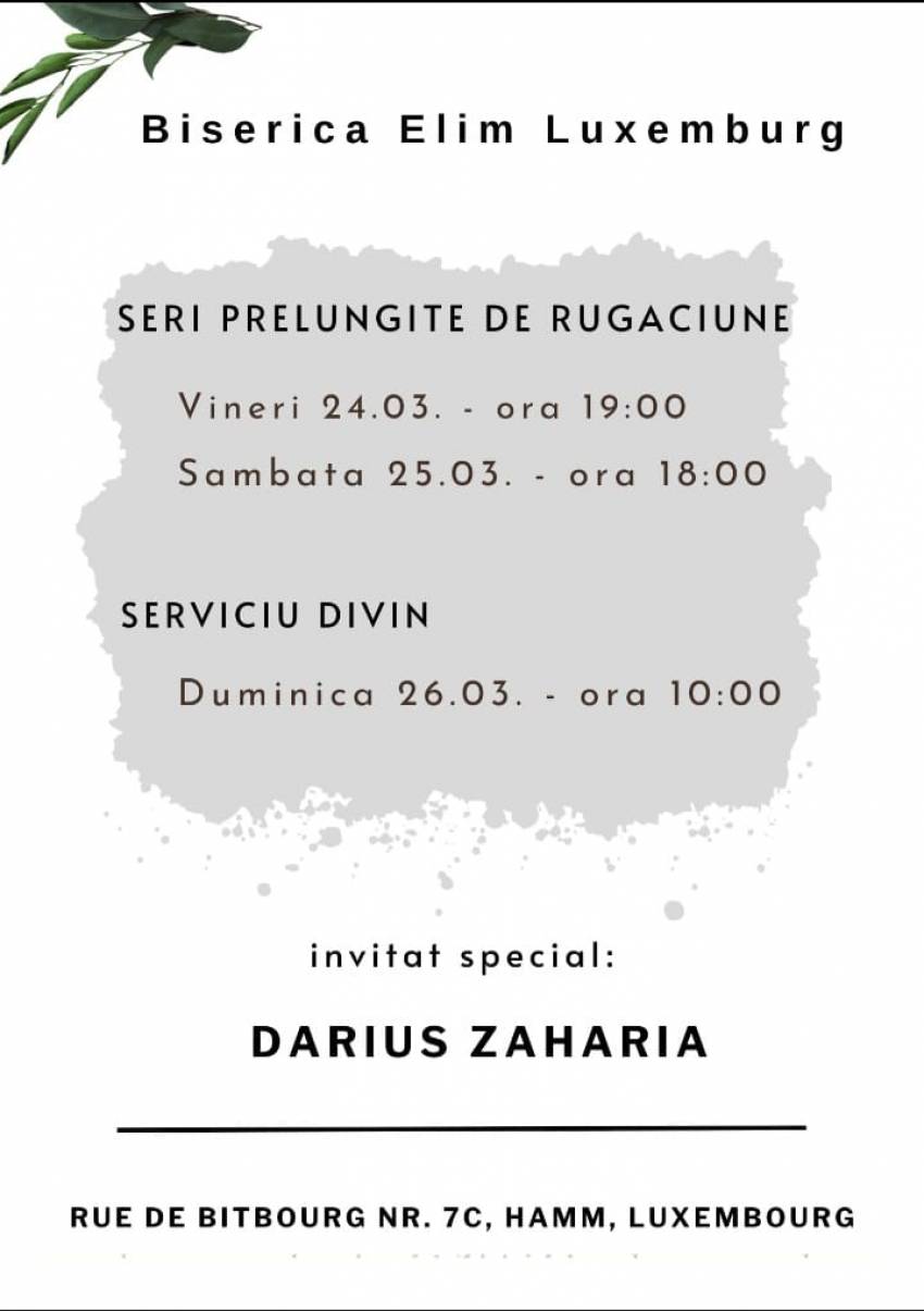 Darius Zaharia la Biserica Elim Luxembourg