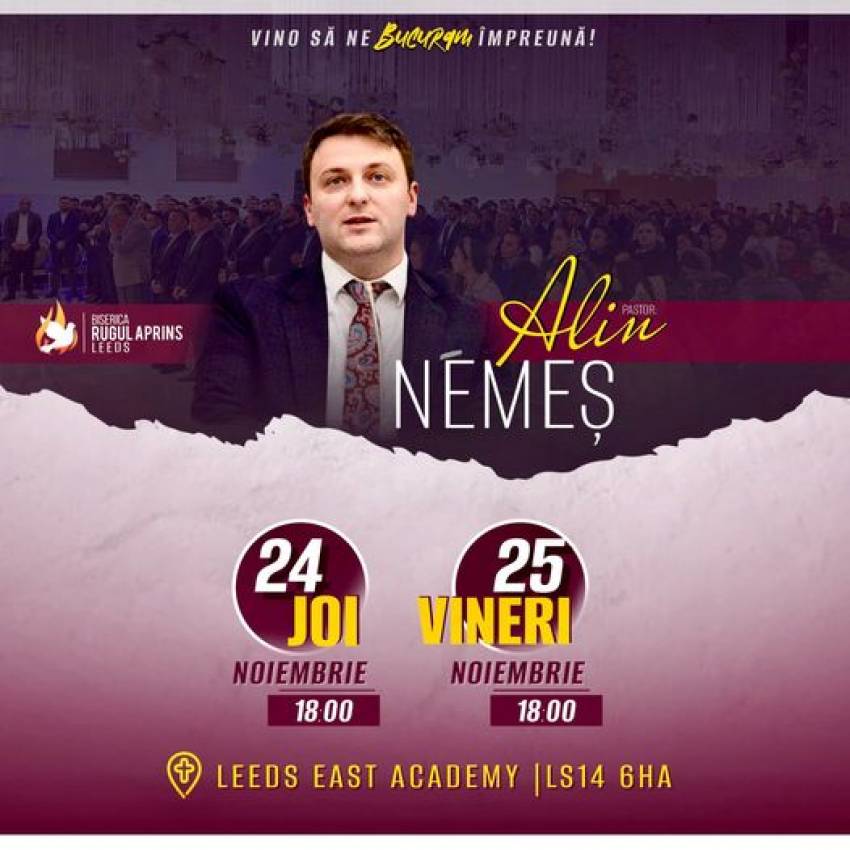 Alin Nemeș la Biserica Rugul Aprins Leeds