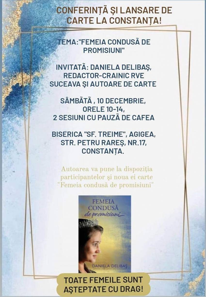 Conferință & Lansare de carte la Biserica Sfânta Treime Agigea