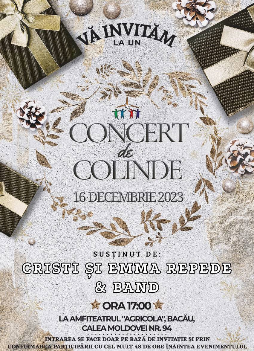 Concert de colinde cu Cristi & Emma Repede la Amfiteatrul Agricola Bacău