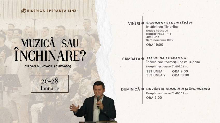 Conferinţă cu Dan Muncaciu la Biserica Speranţa Linz 