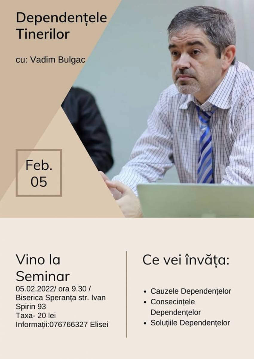 Seminar cu Vadim Bulgac la Biserica Speranţa Cahul