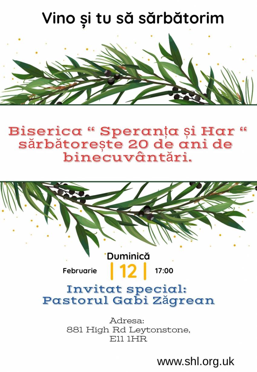 Aniversare 20 de ani la Biserica Speranța și Har Londra