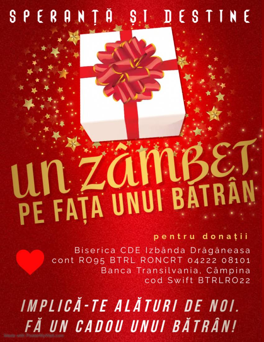Redă zâmbetul unui bătrân sărac . Campanie umanitară