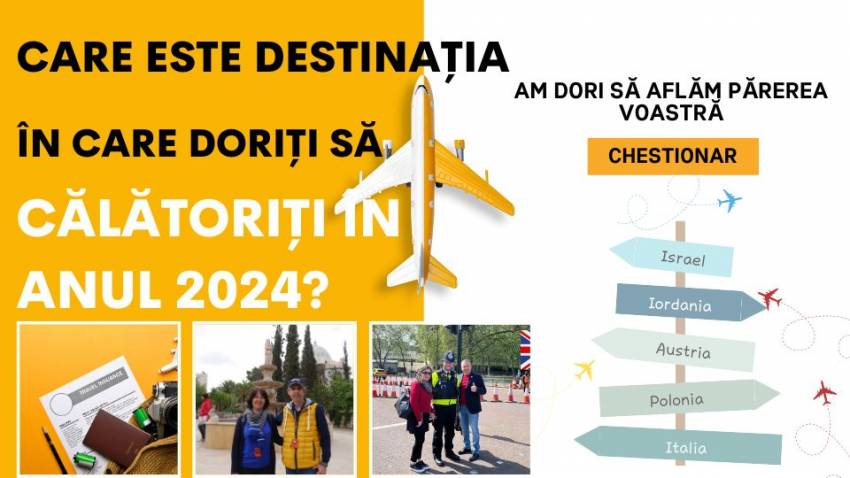 Chestionar: Care este destinația în care doriți să călătoriți în 2024?