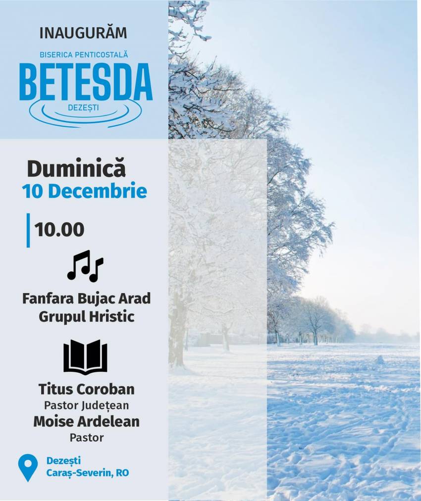 Inaugurarea Bisericii Betesda Dezești!