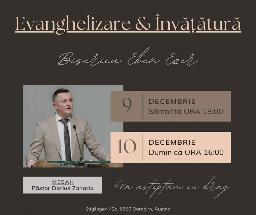 Evanghelizare cu Darius Zaharia la Biserica Eben-Ezer Dornbirn