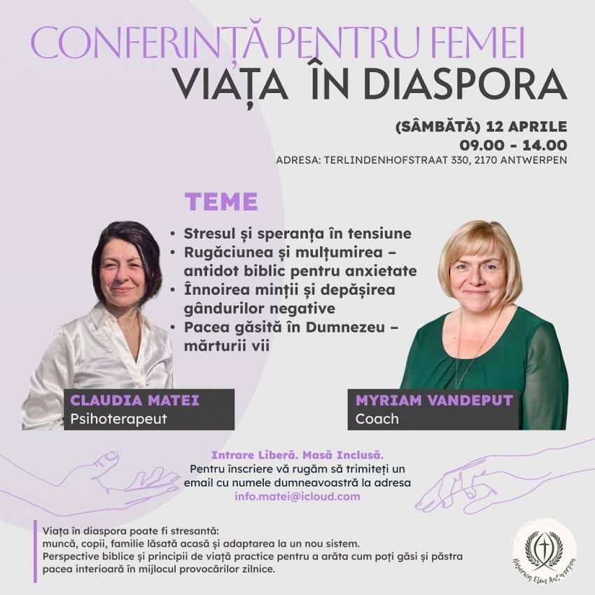 Conferință pentru femei la Biserica Elim Antwerpen