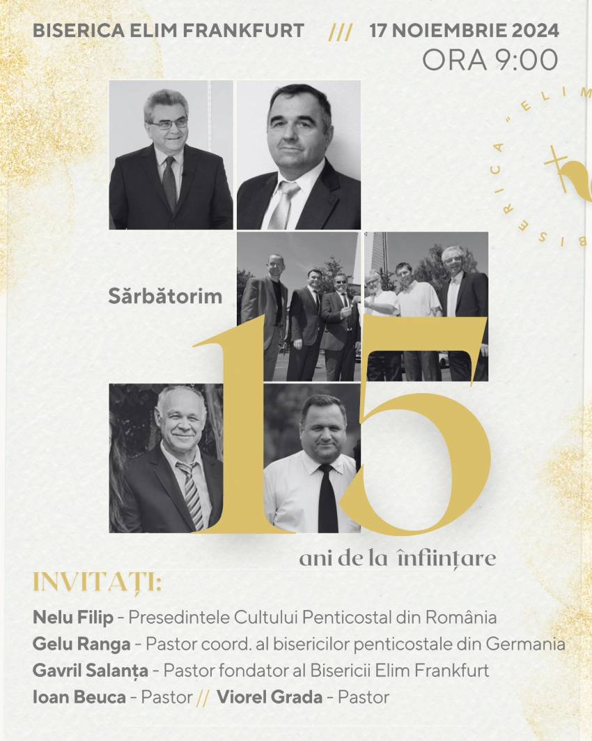 Aniversare 15 de ani la Biserica Elim Frankfurt