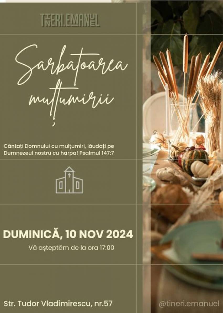 Sărbătoarea Mulțumirii la Biserica Emanuel Alexandria