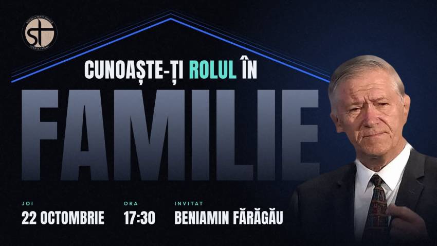 Conferință pentru familii cu Beniamin Fărăgău la Biserica Sfânta Treime Bistrița