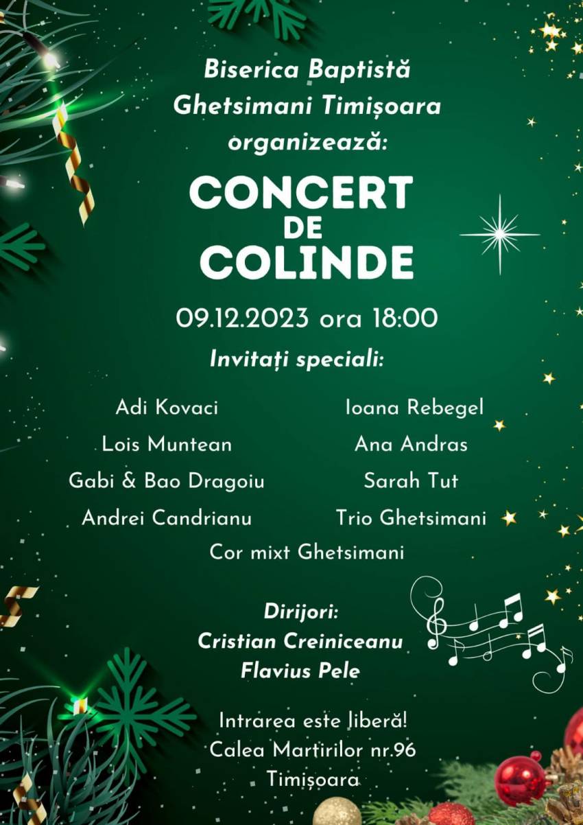 Concert de colinde la Biserica Ghetsimani Timişoara 