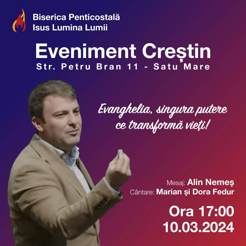 Alin Nemeș la Biserica Isus Lumina Lumii Satu Mare