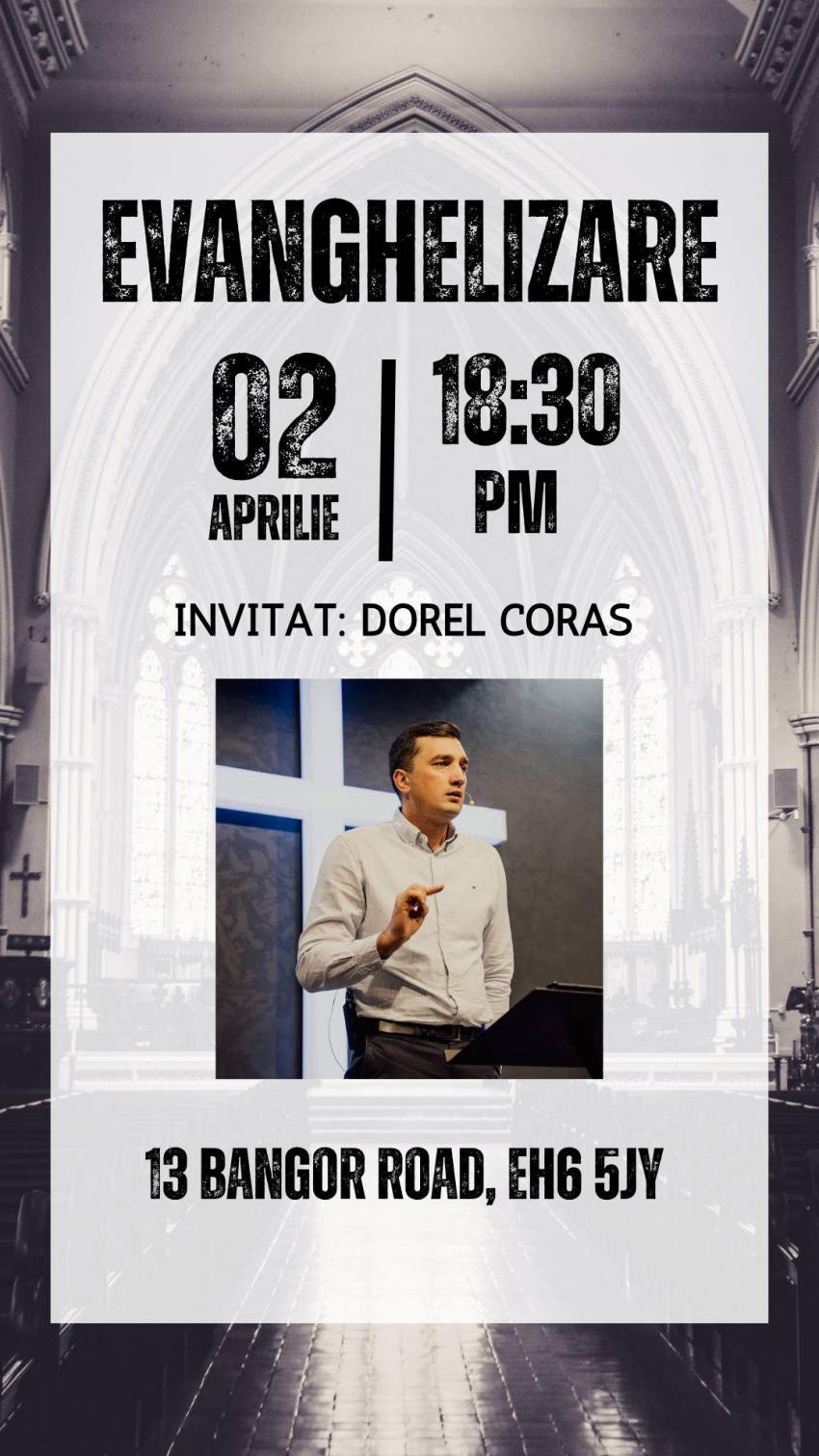 Dorel Coraș la Biserica Osana Edinburgh 