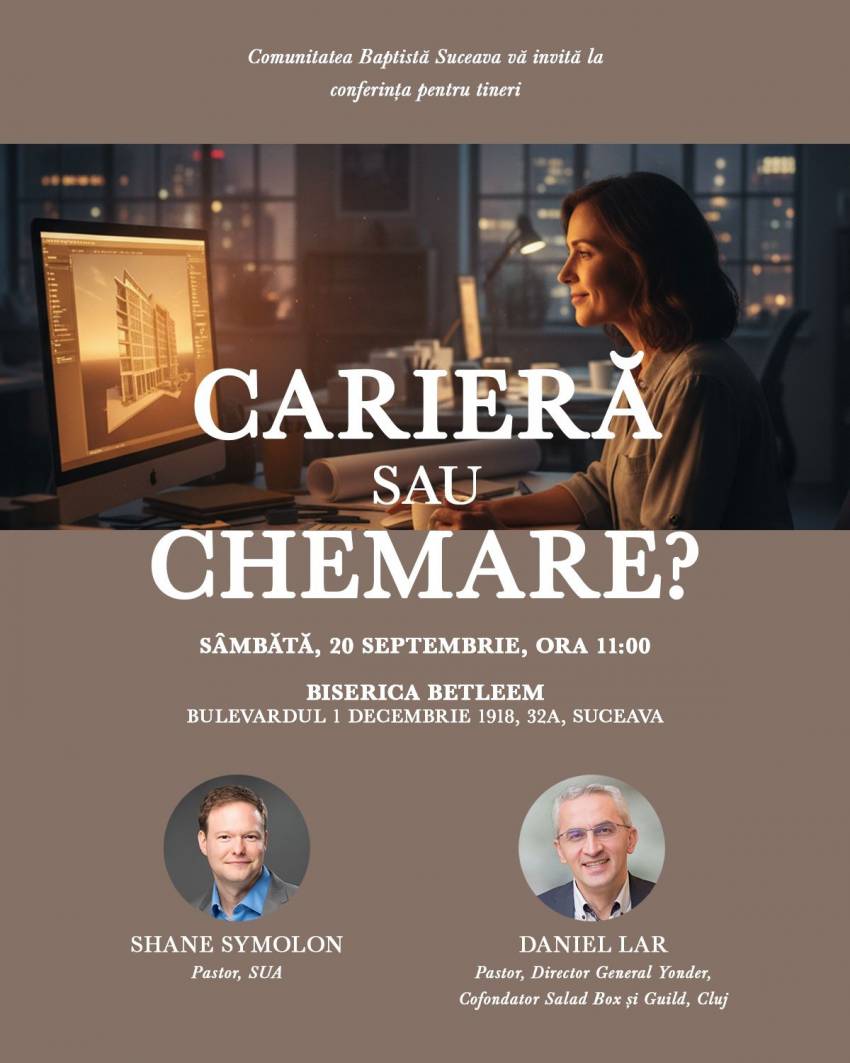 Conferință pentru tineri cu Shane Symolon și Daniel Lar la Biserica Betleem Suceava