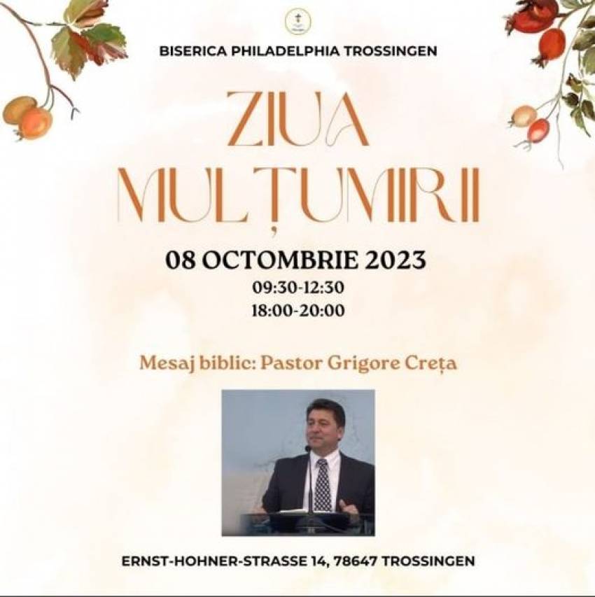 Ziua Mulțumirii  la Biserica Philadelphia Trossingen