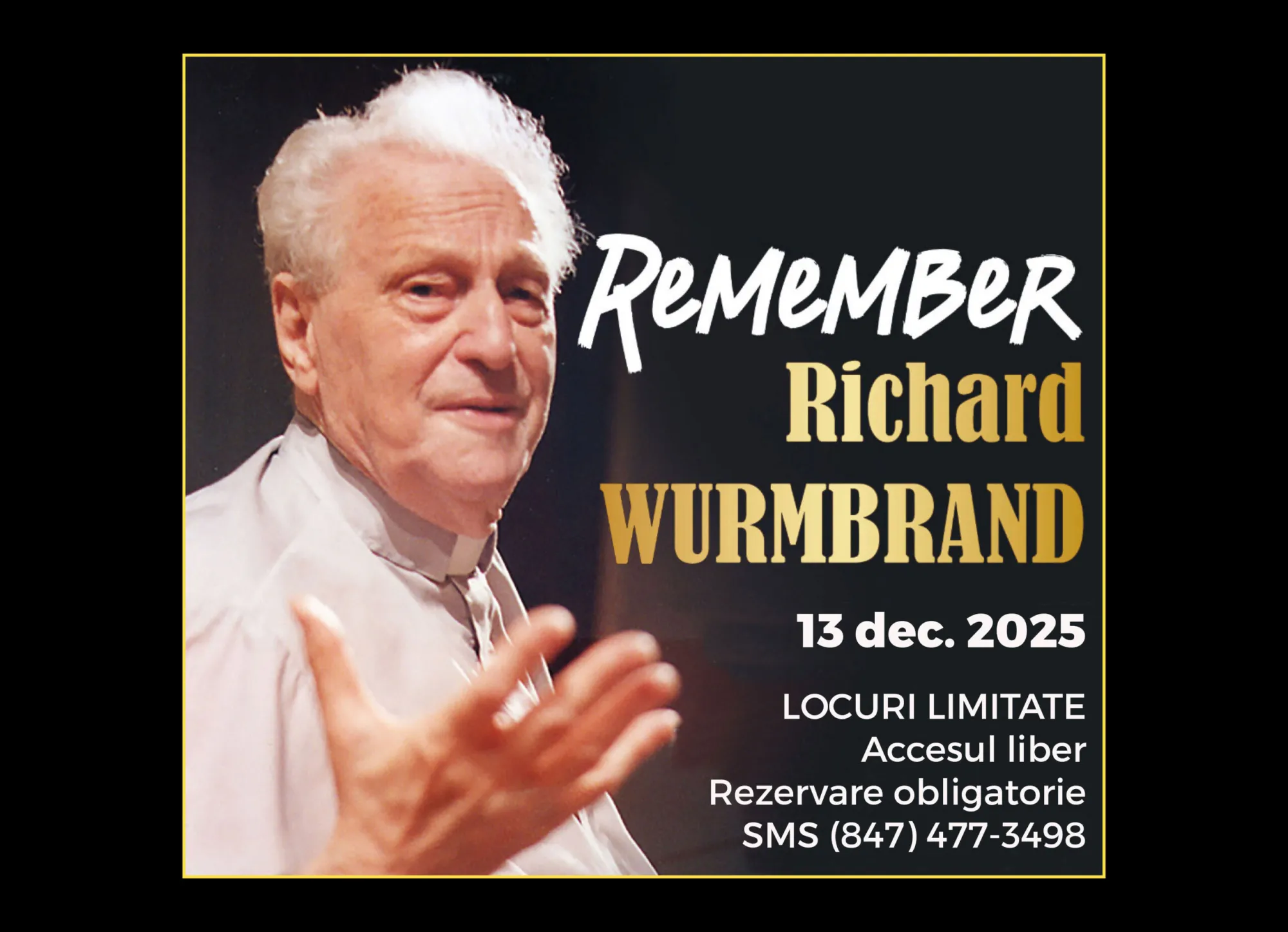 Invitație la o seară specială: REMEMBER RICHARD WURMBRAND
