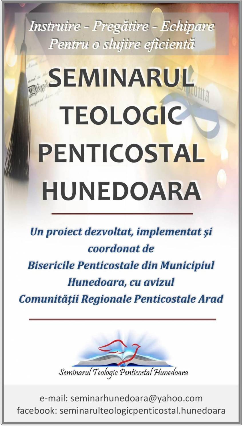 Înscrieri la Seminarul Teologic Penticostal Hunedoara