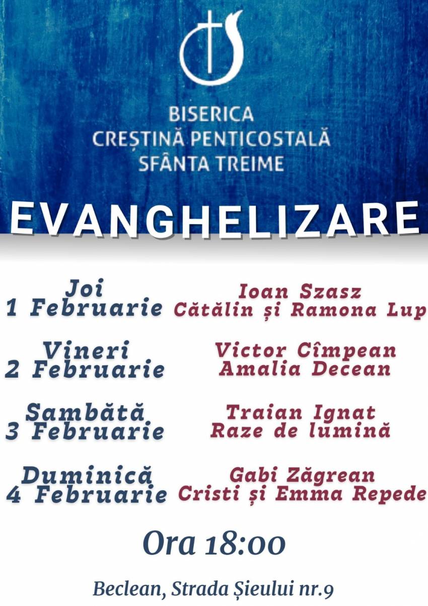 Seri de evanghelizare la Biserica Sfânta Treime Beclean