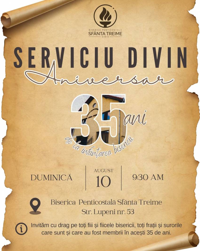 Aniversare 35 ani la Biserica Sfânta Treime Sibiu