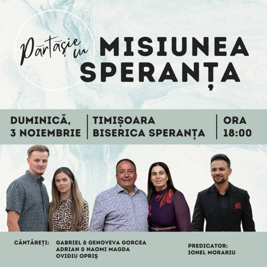 Misiunea Speranța  la Biserica Speranța Timișoara