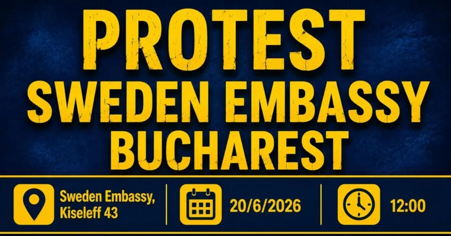Românii se mobilizează pentru susținerea familiei Samson. Protest la București, pe 20 iunie 2026, la Ambasada Suediei